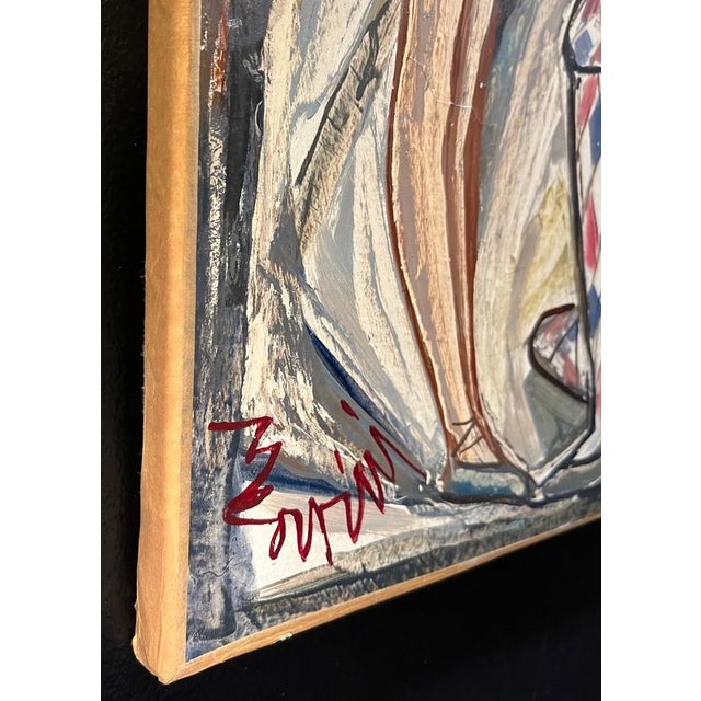 Gold Vivaldo Martini, Harlequin and Ballerina, Oil on Canvas For Sale - Image 8 of 11