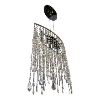 Cantoni Niagara 4 Light Crystal and Chrome Chandelier Unmarked For Sale