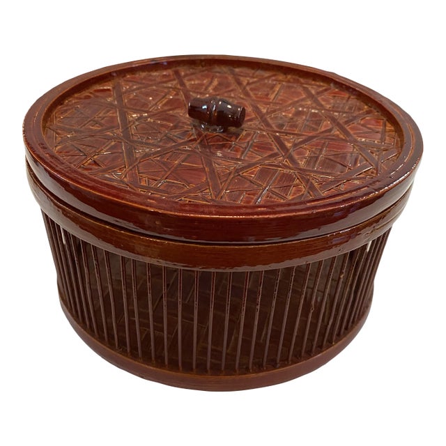 Laquered Handmade Bamboo Box For Sale