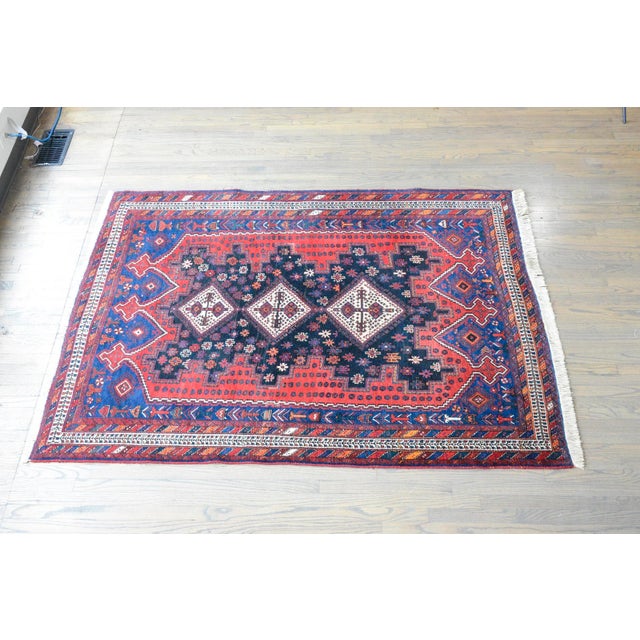 Vintage Mid Century Mazlaghan Rug For Sale - Image 11 of 12
