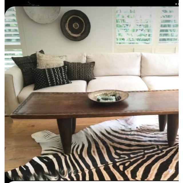 Vintage Large-Tribal-Wood-Senufo-Coffee-Table stool-74.25" W For Sale - Image 11 of 13