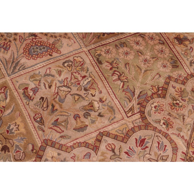 Elegant Gulab Pak-Persian Gold/Green Wool Rug - 8'2'' X 9'11'' For Sale - Image 4 of 9