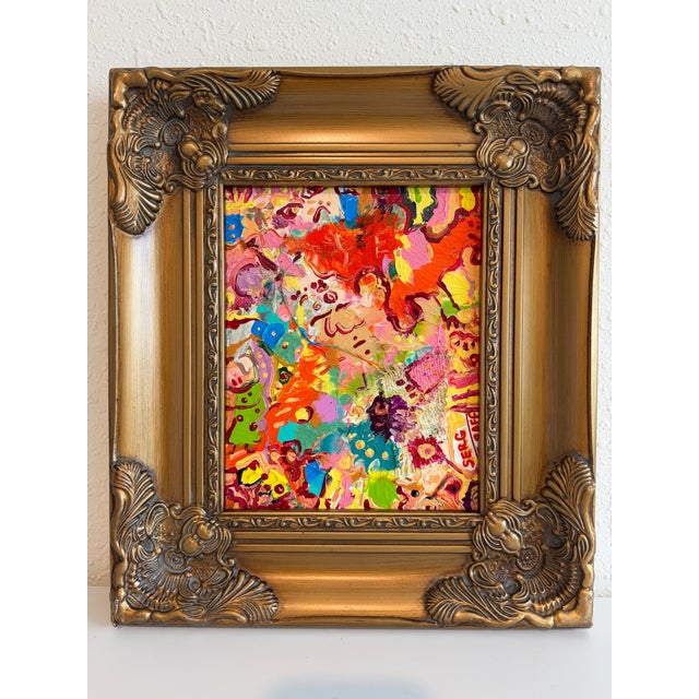 Serg Graff "Orange Dog" Abstract Painting Acrylic on Canvas Framed Art, Coa For Sale In Jacksonville, FL - Image 6 of 11