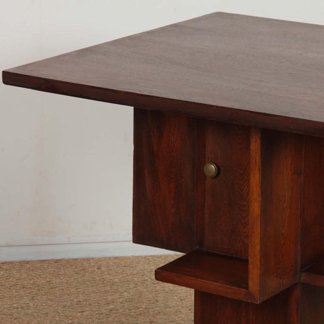 Geometric Wooden Side Table, 1940s For Sale - Image 3 of 10
