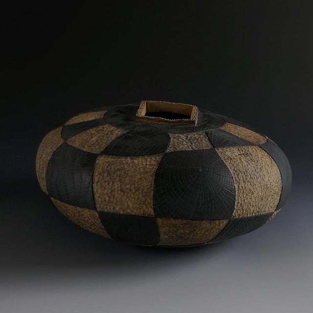 Mr Vénérable Is Dressed Vases in Oak Wood by Yann Marot, Set of 3 For Sale - Image 4 of 14