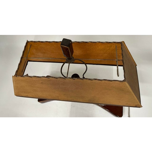 Midsentury Seramic Lamp With Original Parchment Shade For Sale - Image 11 of 12