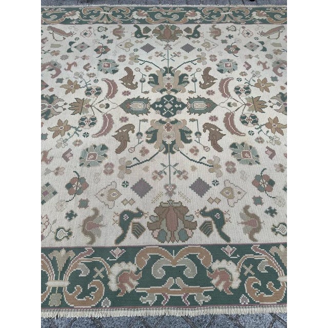 Textile Mid-Century Portuguese Needlepoint Rug, 1940s For Sale - Image 7 of 18