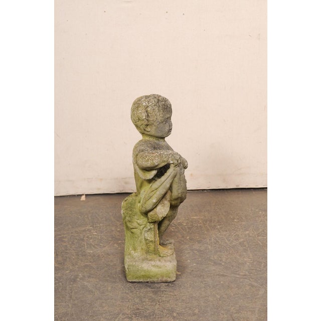 Mid 20th Century French Cast-Stone "Bambine" Garden Statue For Sale - Image 10 of 11