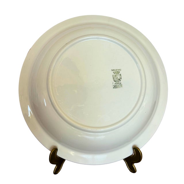 1920s Large Antique Josselin Bowl with Red Stencil Rose Pattern from Sarreguemines, 1920 For Sale - Image 5 of 5