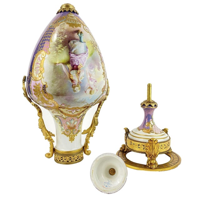 Antique 19th Century French Sevres Porcelain & Bronze Vase. Signed Maxant. For Sale - Image 12 of 12