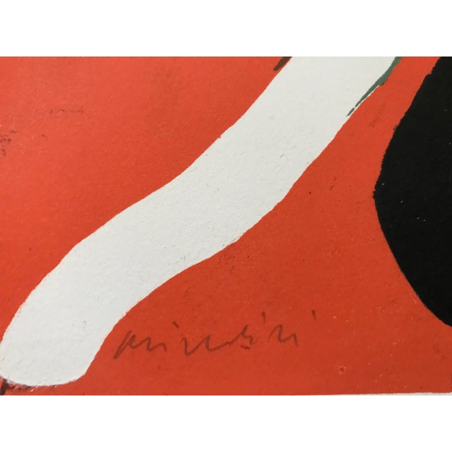 Modern Mid Century Italian Limited Edition Lithograph Signed by Italian Modernist Artist Remo Brindisi For Sale - Image 3 of 5