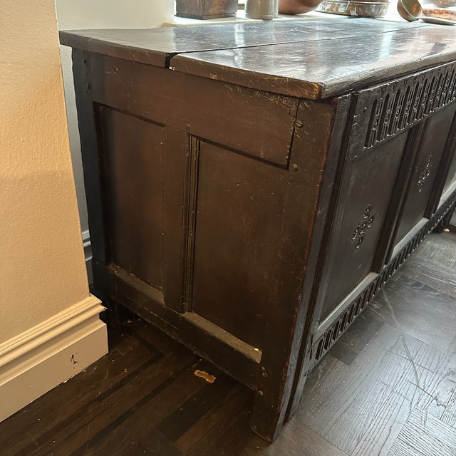17th Century Oak Elizabethan Trunk/Console For Sale - Image 12 of 18