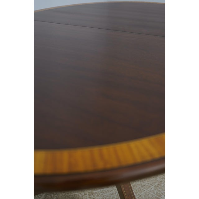 Wood Georgian Style Oval Mahogany Inlaid Dining Table For Sale - Image 7 of 18