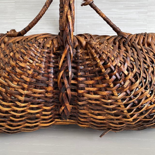 Wood Vintage Large Splint Wood Melon Basket For Sale - Image 7 of 12