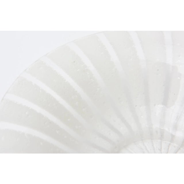 Glass Vintage Murano Veninil Glass Bowl With White Pinwheel Design, 1960's For Sale - Image 7 of 11