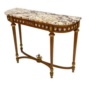 Mid 20th Century Vintage Neoclassical Marble and Brass Console Table