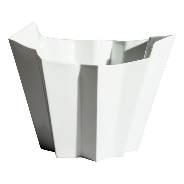 Vintage Sculptural Glossy Porcelain Vase by Heinrich Fuchs, 1960s For Sale
