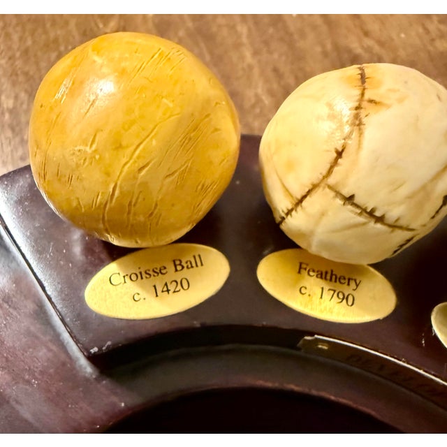 Wood Late 20th Century Navika “Development of the Golf Ball” DeskAccessory or Jewelry Tray For Sale - Image 7 of 12