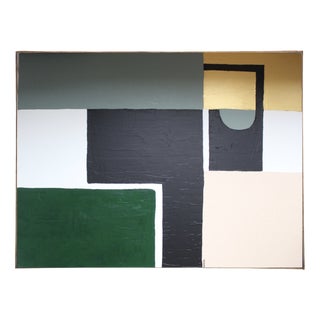 Bodasca, Geometric Green Abstract, 2026, Acrylic on Canvas For Sale