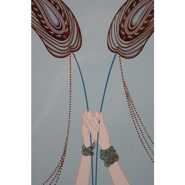 1991 Lillian Shao Signed Triumph Art Deco Erte Metallic Serigraph Print 47" For Sale - Image 10 of 16