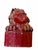 2000 - 2009 Pair Oxblood Glaze Art Deco Lions For Sale - Image 5 of 5