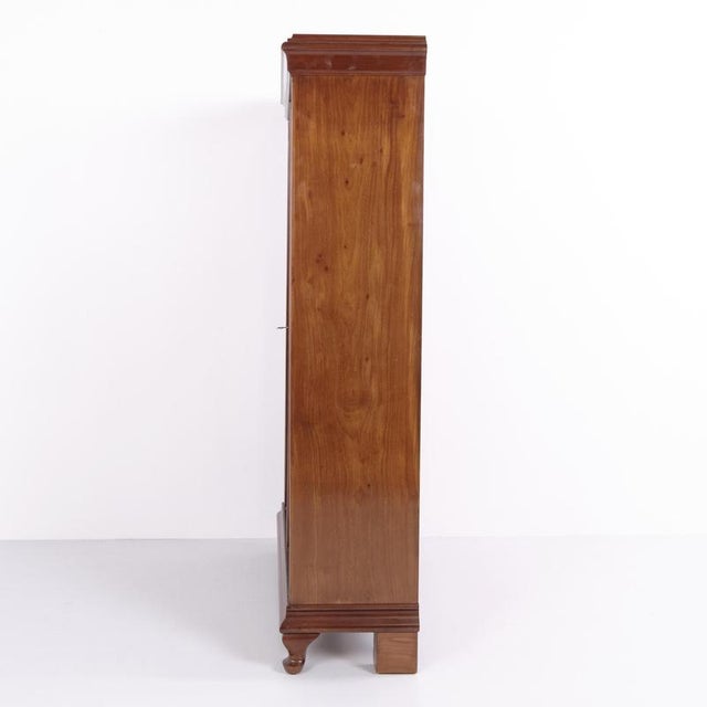 Brown Display Cabinet in Hand-Polished Mahogany with Glass Doors, 1900 For Sale - Image 8 of 11