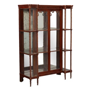 Italian Louis Philippe Display Cabinet in Mahogany, 1800s For Sale