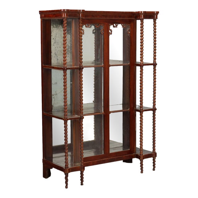 Italian Louis Philippe Display Cabinet in Mahogany, 1800s For Sale