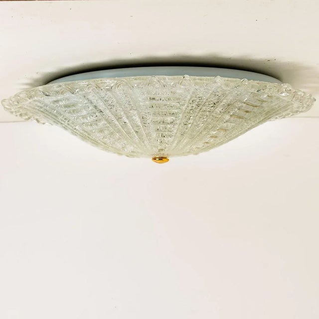 Metal Large Glass Flush Mount from Peill & Putzler, Germany, 1970s For Sale - Image 7 of 13