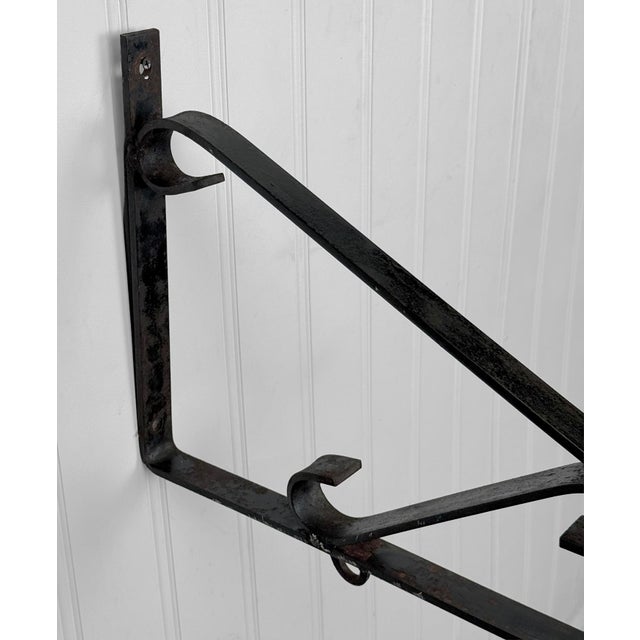 Black Antique Large Victorian Wrought Iron Hanging Sign / Planter Bracket For Sale - Image 8 of 8