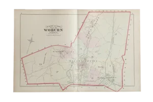 Antique Woburn Massachusetts Atlas Map Plate 7