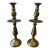 1920s Pair of Moroccan Large Solid Brass Candlesticks For Sale