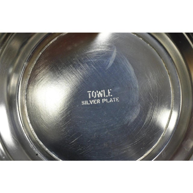 Vintage Mid Century Modern Towle Silver Plated 8.5" Round Footed Serving Bowl For Sale - Image 9 of 11