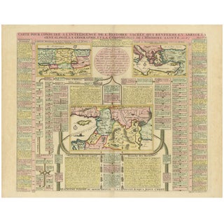 Biblical Map and Family Trees of the Holy Land by Chatelain, 1720 For Sale