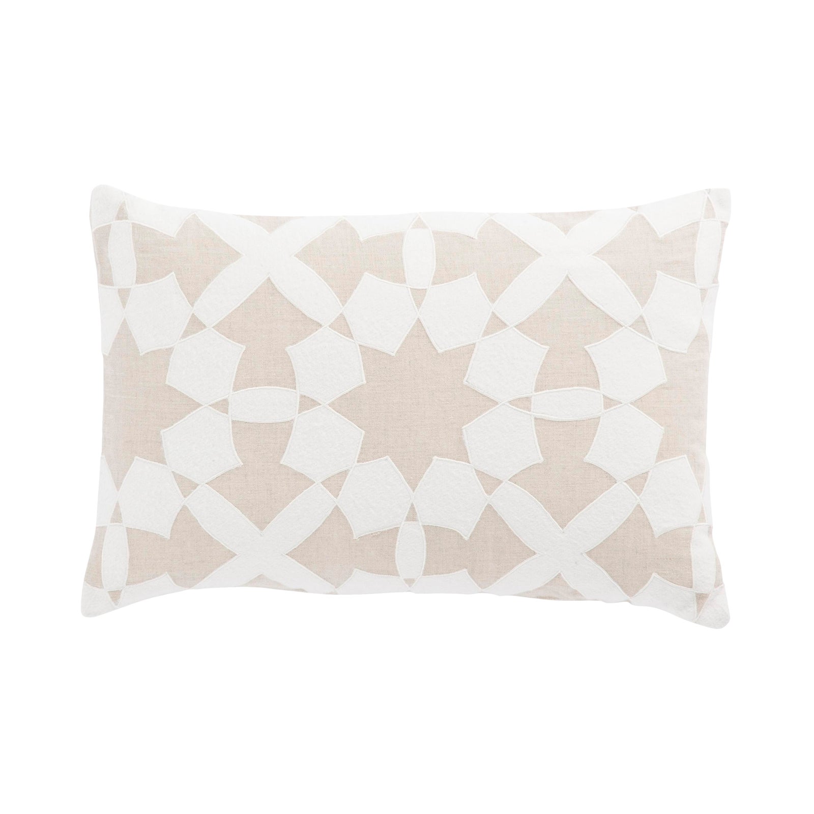 Nikki Chu by Jaipur Living Casino Beige/ Ivory Geometric Down Throw Pillow