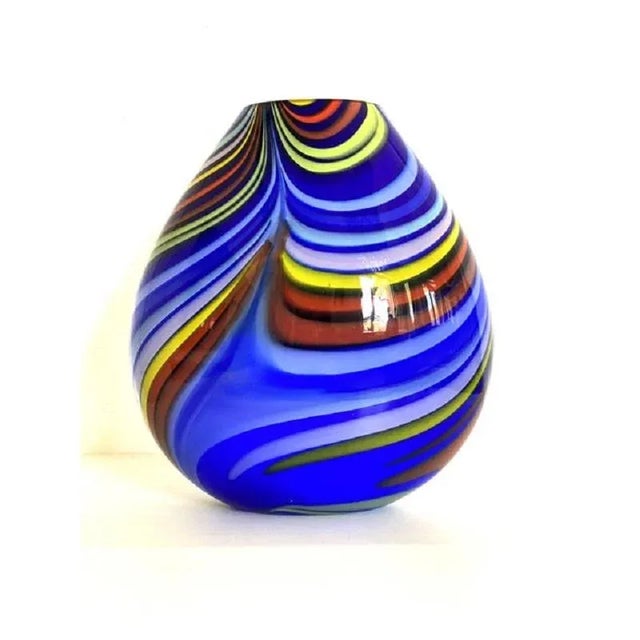 Glass Artistic Vase in Murano Glass with Colored Reeds by Simoeng For Sale - Image 7 of 7