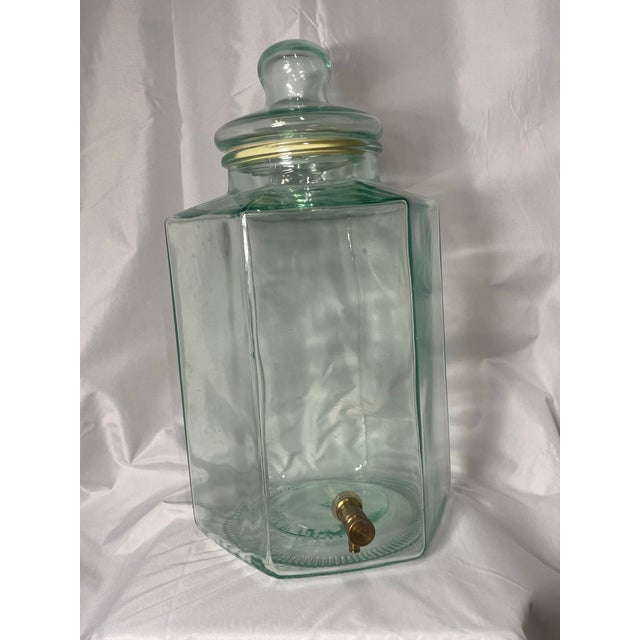 Brass Large Glass Italian Beverage Dispenser For Sale - Image 8 of 10