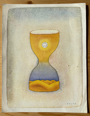Jean-Michel Folon, Le sablier, Etching