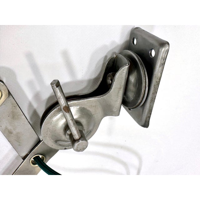 Industrial Dark Green Scissor Wall Lamp, 1950s For Sale - Image 13 of 18