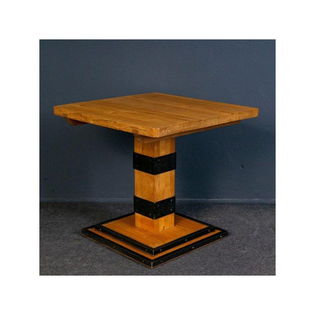 Wood Vintage Brown Dining Table For Sale - Image 7 of 7