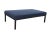 Contemporary Vintage Parsons Style Minimalist Modern Cocktail Table Blue Ottoman Foot Stool Footrest 61" For Sale - Image 3 of 12