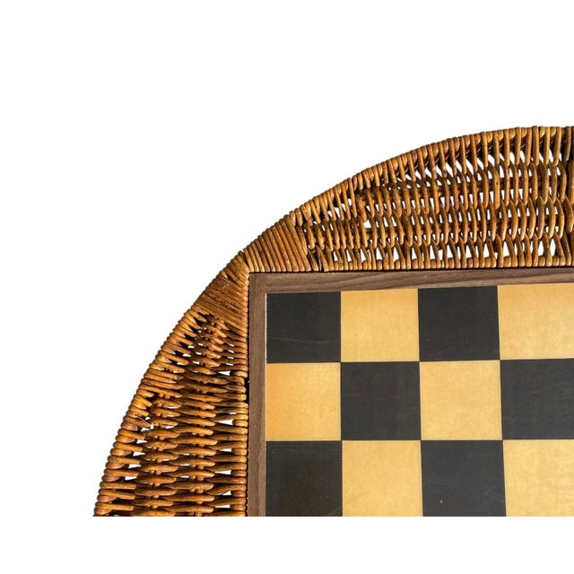 1970s Wicker Chess Table For Sale - Image 5 of 11