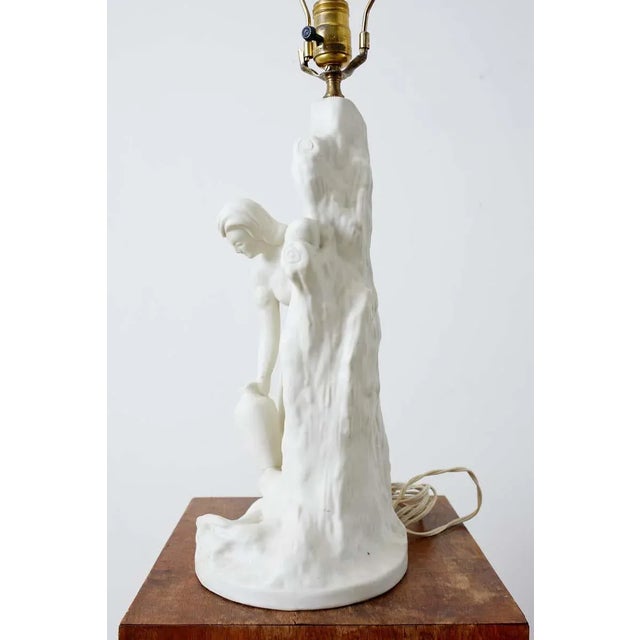 Van Briggle Figural Sculpture Porcelain Table Lamp For Sale - Image 9 of 13