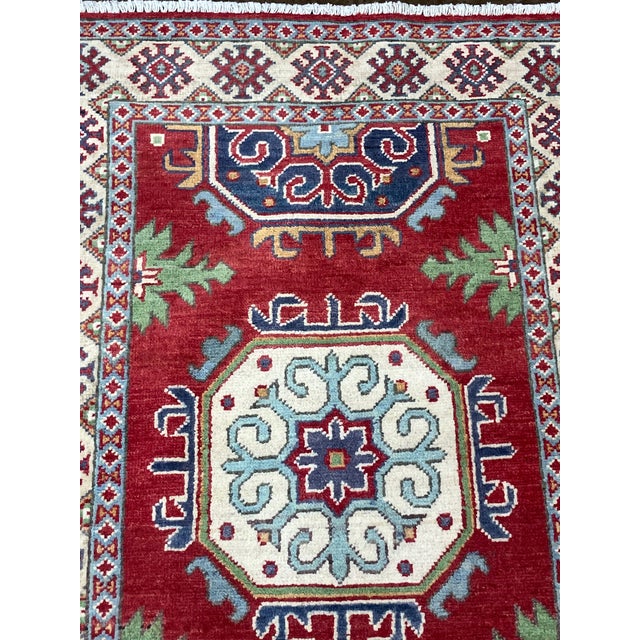 2000 - 2009 Hand-Knotted Kazak Design Rug 2'8" X 4'0" For Sale - Image 5 of 5