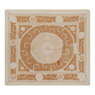 Vintage Pink Suzani Wall Decor 4'5'' X 5'1'' For Sale