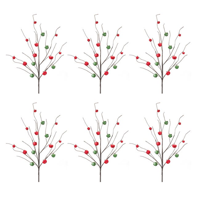 Rustic Sleigh Bell Twig Branch (Set of 6) For Sale - Image 3 of 3