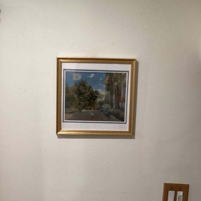 Vintage Framed Matted Art Print “The Artist’s House at Argenteuil” by Claude Monet Print Circa 1991 For Sale - Image 12 of 12