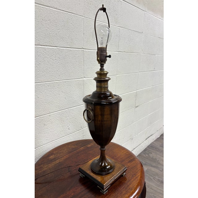 Vintage Frederick Cooper Chicago Mahogany Urn Shaped Table Lamp For Sale In Kansas City - Image 6 of 13