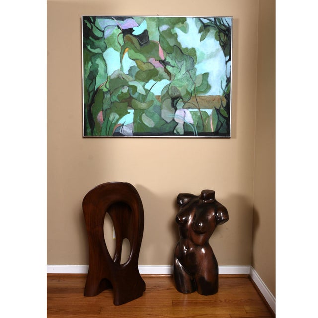 Irresistibly verdant foliage painting by Florida artist, Virginia Brundage. Flowing lines mimic vines. Undulating green...