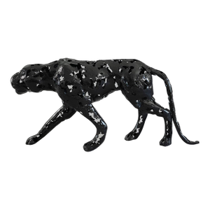 New Handcrafted Aluminum Panther Sculpture | 65" X 29" | One of a Kind